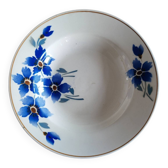 Hamage & Moulin des Loups Earthenware Deep Plate, Blue Flowers