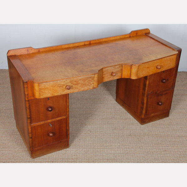 Bureau/coiffeuse en bois de loupe datant des années 1930