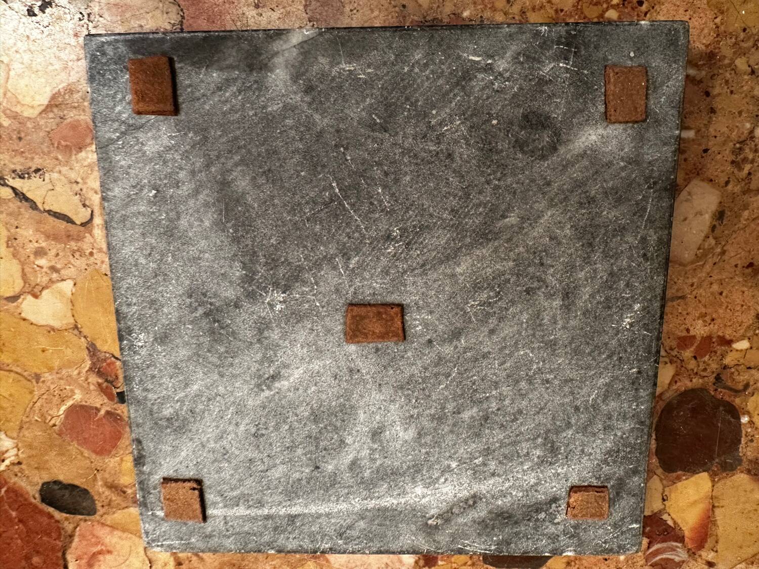 Cendrier Art-Deco en Marbre Gris Anthracite
