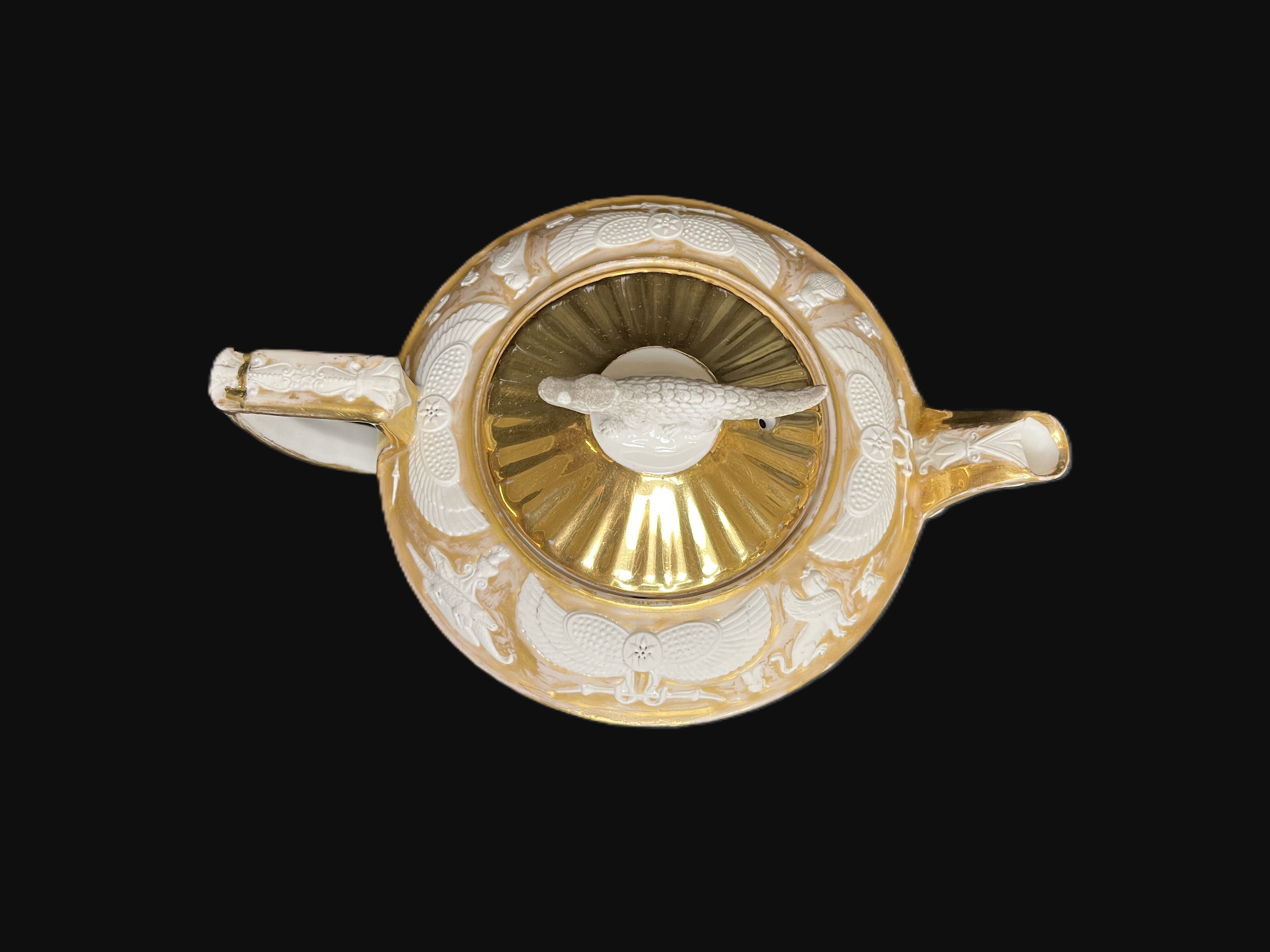 Tableware, porcelain teapot Wedgewood neo-Egyptian decor 20th century