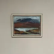 Swedish Oil on Canvas – “Mountains and Water” – Signed – Vintage & Framed