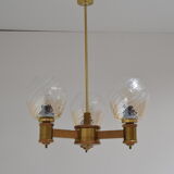 Mid-century Wood Chandelier,1970's.