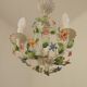 Romantic Vintage Italian Metal 3 Light Cage Chandelier Circa 1930s/40s