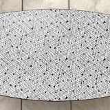 Black and White oval formica table 1960s