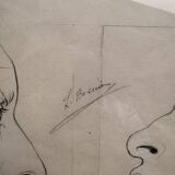 Old Engraving 19th Century Framed Anatomy Nose Mouth Plate Head Morphology