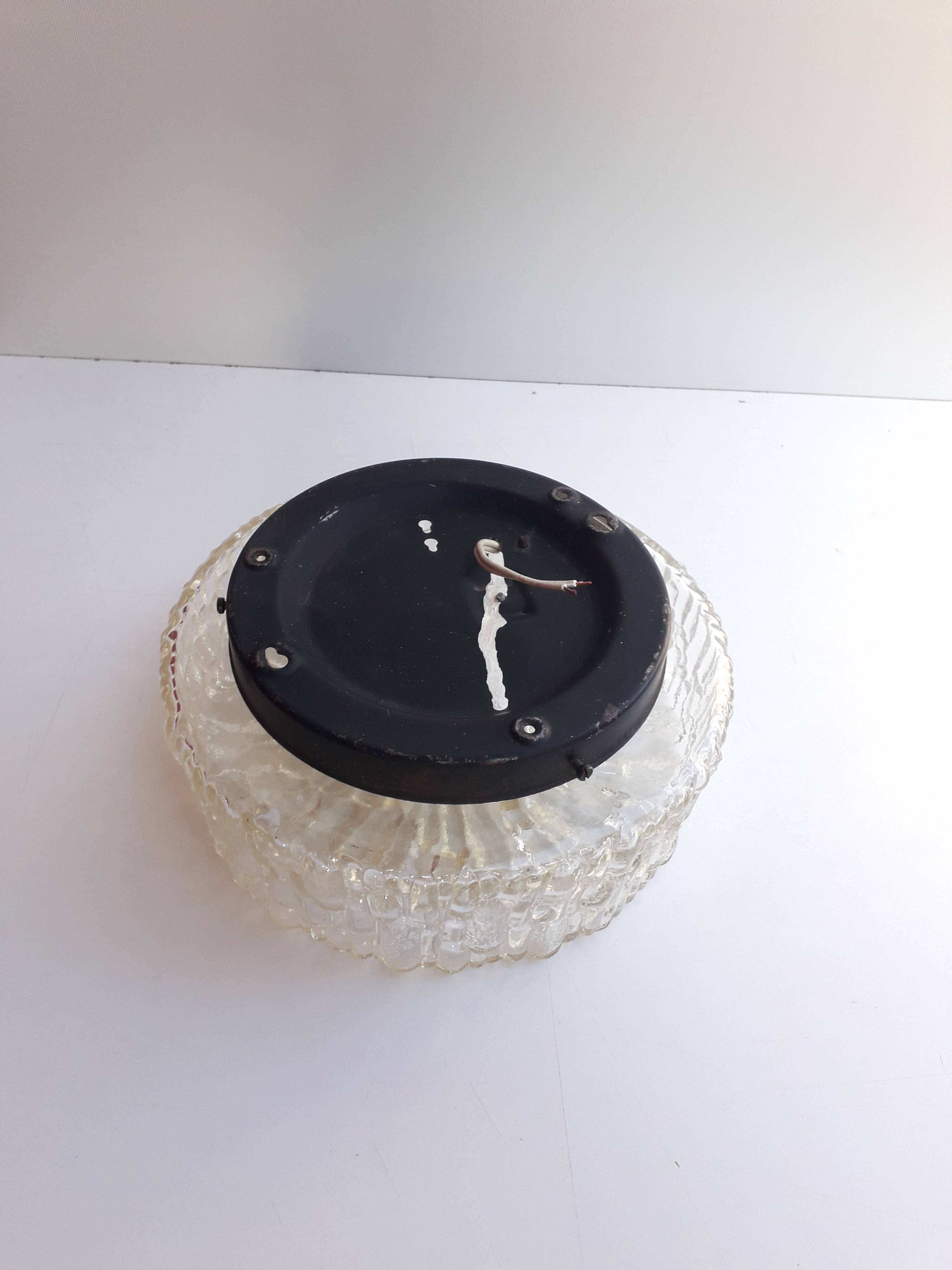 Old ceiling light / wall light - molded glass - 1970