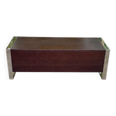 Low design TV unit XXL Dark wood wenge & chrome metal 120cm