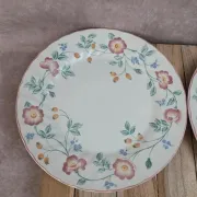 Set of 5 Churchill Briar Rose dinner plates – Vintage English earthenware