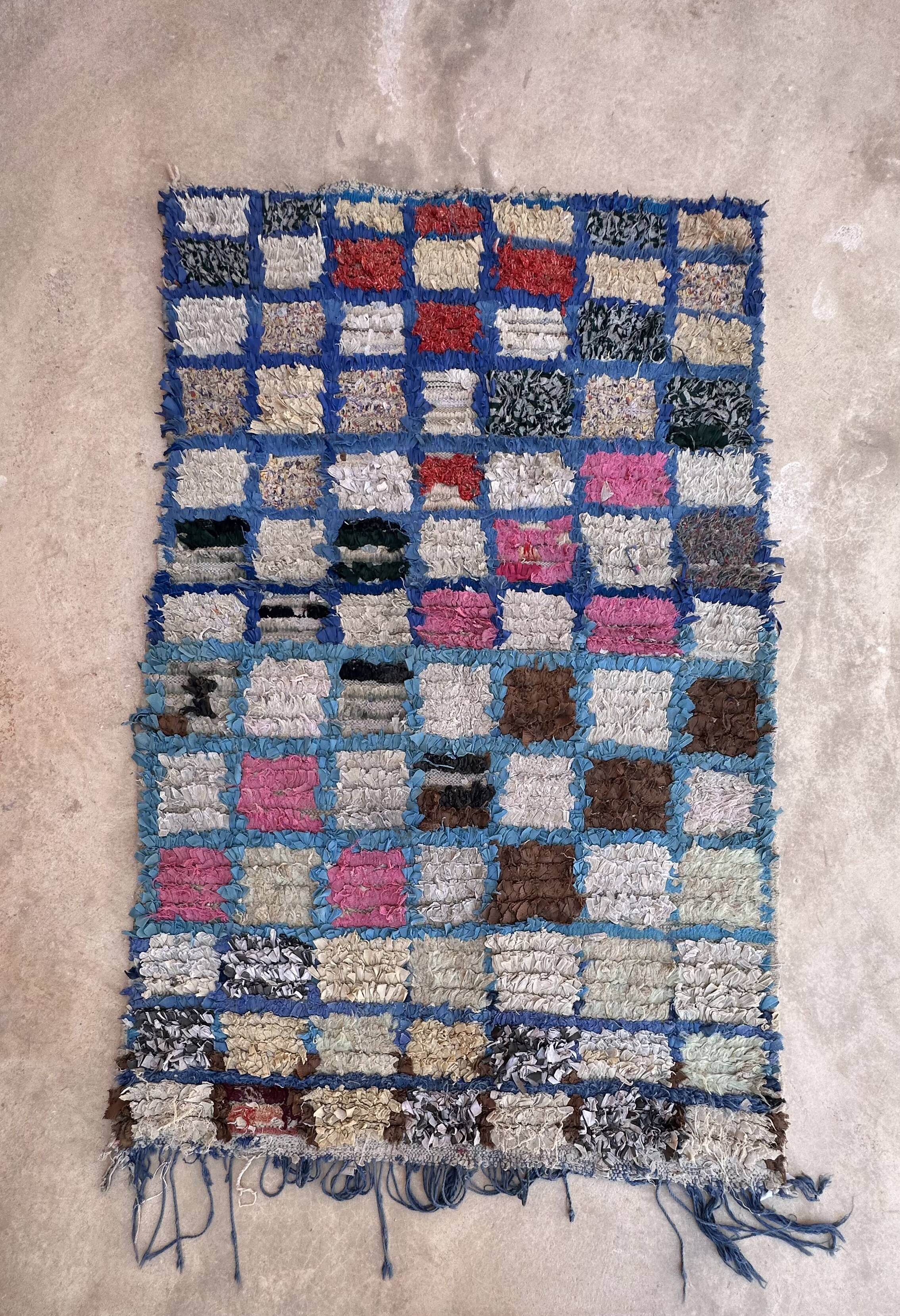 Moroccan Boucherouite Carpet - 112 x 176 cm