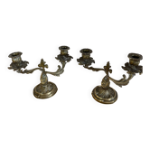 Lot de 2 chandeliers en bronze