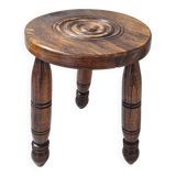 Solid wood tripod stool