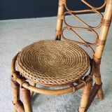 Mid-Century Bamboo High Back Chair from Rohé Noordwolde, Netherlands, 1960s