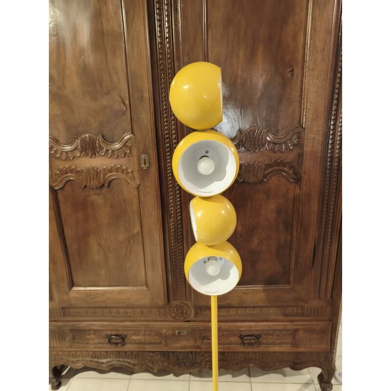 Vintage yellow metal floor lamp