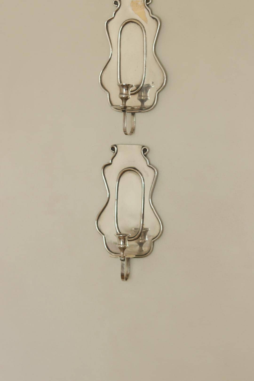 Pair Of Mid Century Swedish Pewter Sconces