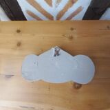 Linen patinated carved pediment woodwork