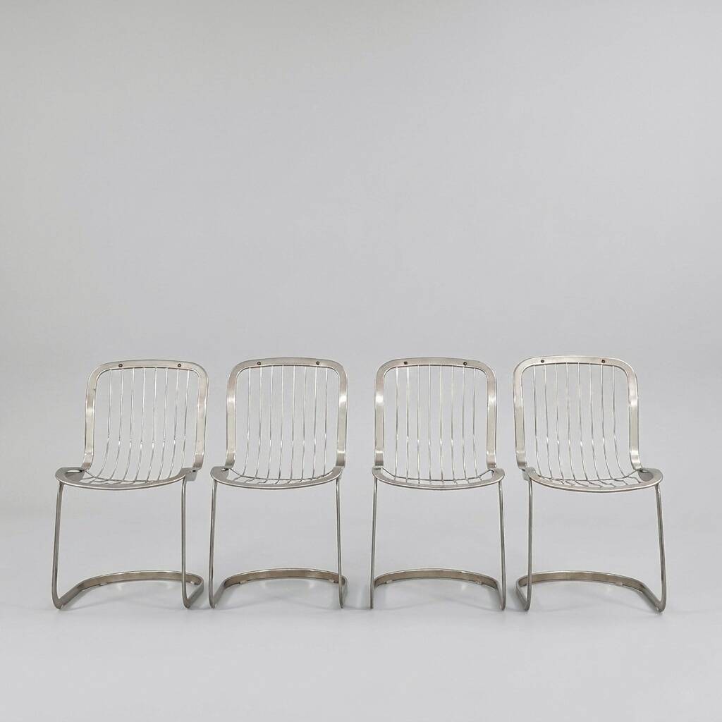 Set of 4 Cidue chairs signed by Willy Rizzo – Italian design, 1970s.