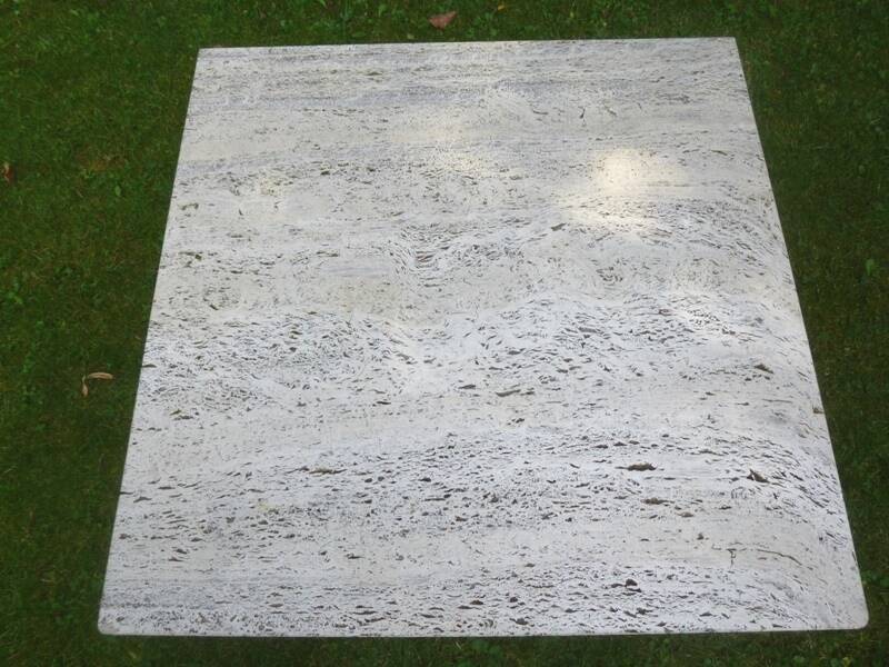 Travertine coffee table. Up & Up (Italy). Vintage 70s