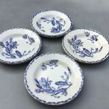 Set of 8 hollow plates Opaque porcelain from Gien decoration Cactus