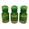 Green and gold glass spice jars