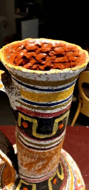 Large glazed ceramic vase from the 60s/70s Italian design by Mamma Ró Lucca
