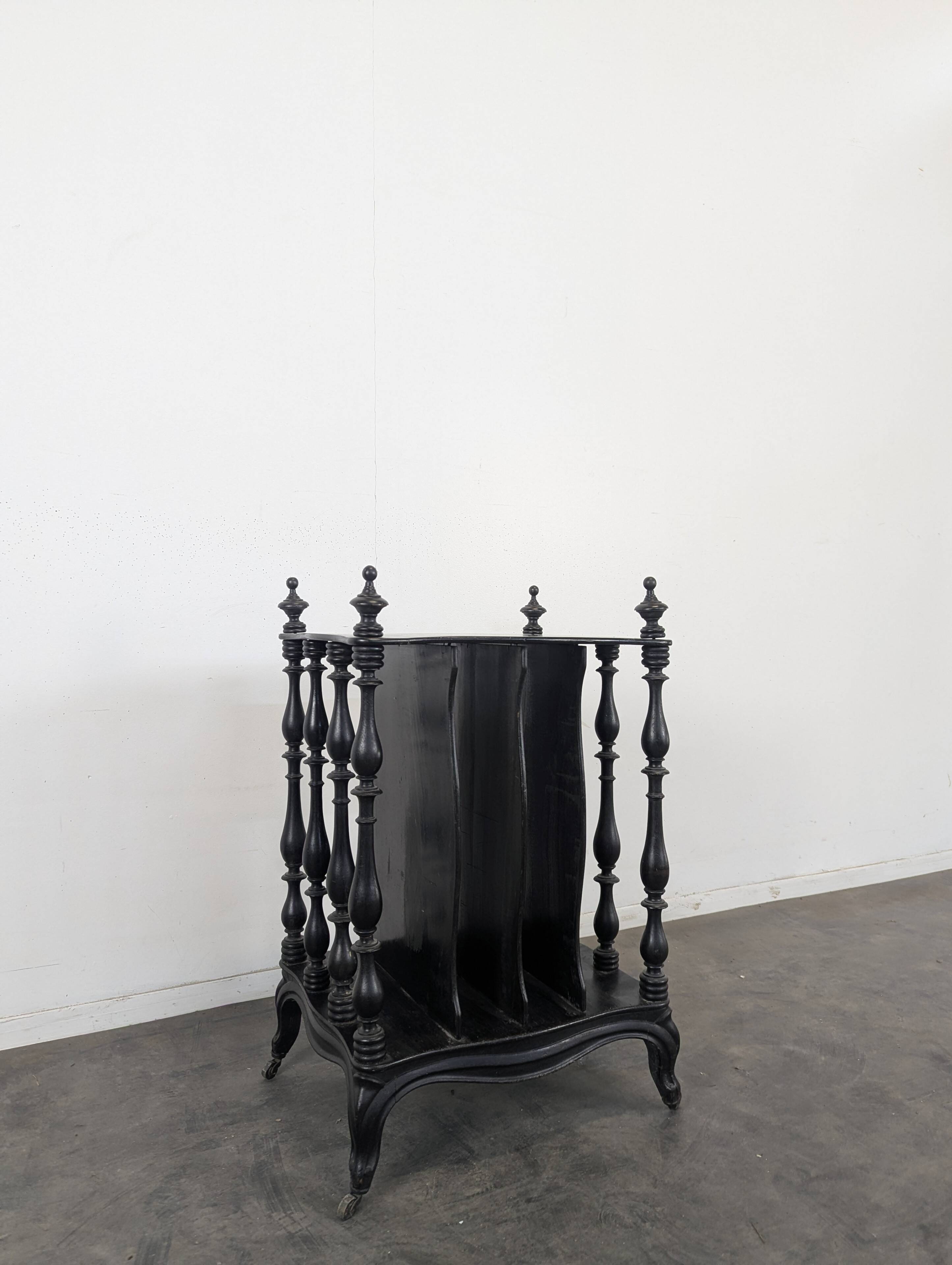 Napoleon III music partition cabinet in blackened wood