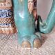 Plant stand - Vintage elephant stool in glazed ceramic