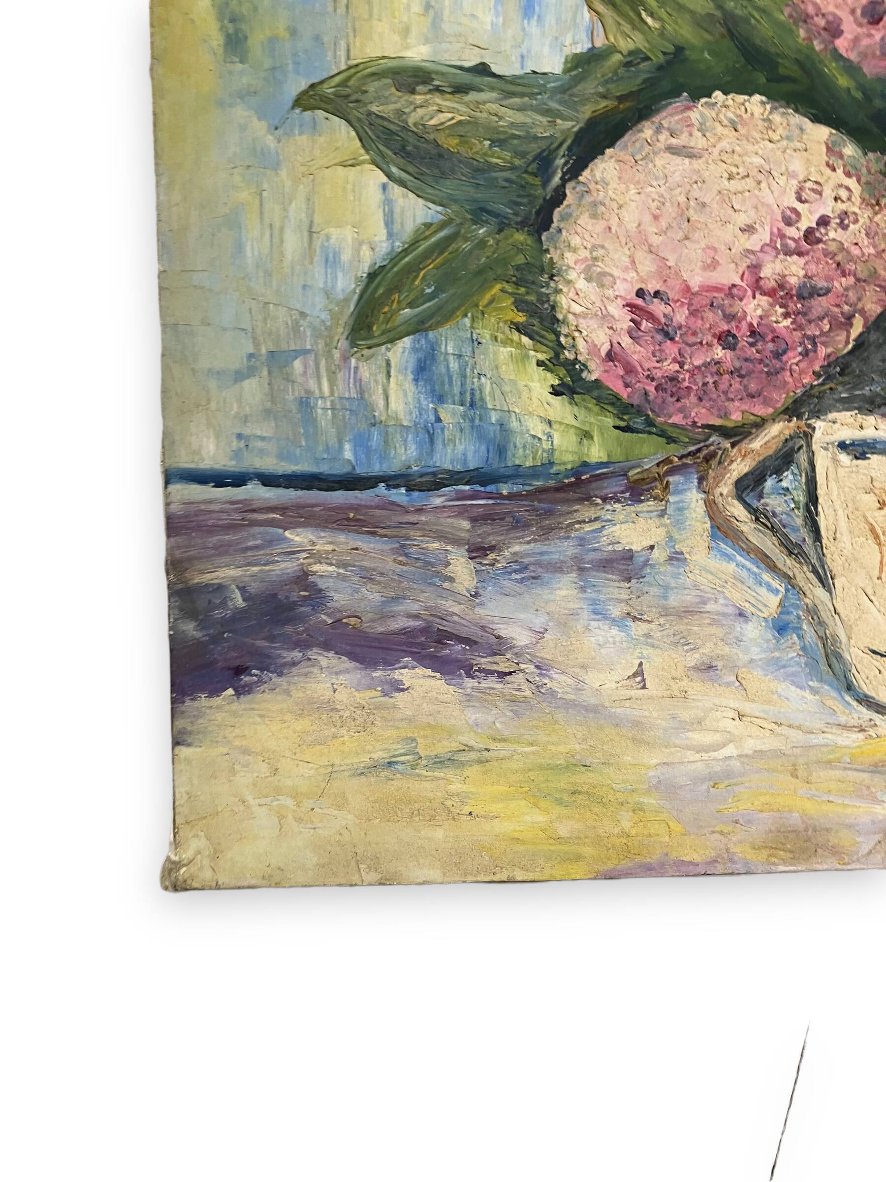 Oil on canvas Still Life with Flowers signed A. Bureau