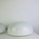 Pair of half-sphere wall lights in white opaline, Italy 1960