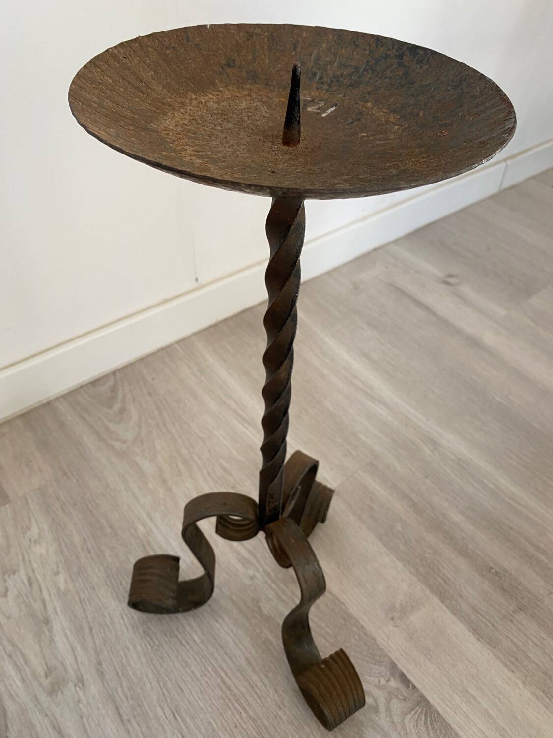 Wrought iron candle holder