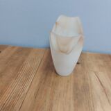 Brass and elongated marbled tulip floor lamp