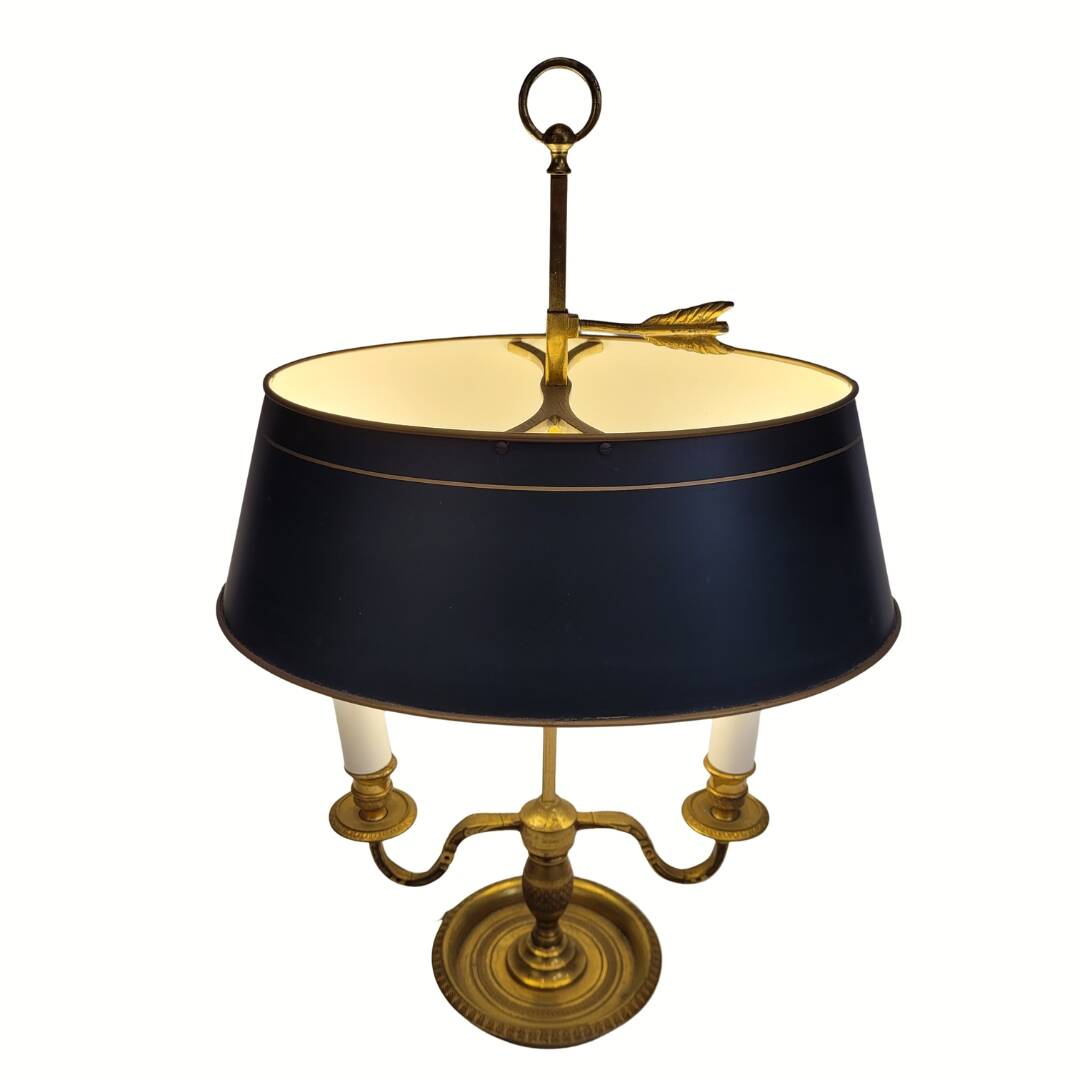 Bouillotte table lamp, Directory, gilded bronze, 19th century – France