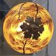 Antique signed reverse painted bronze table lamp, 1910-20