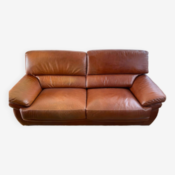 Tan leather sofa