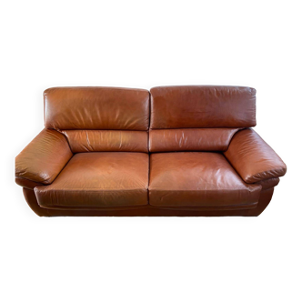 Tan leather sofa