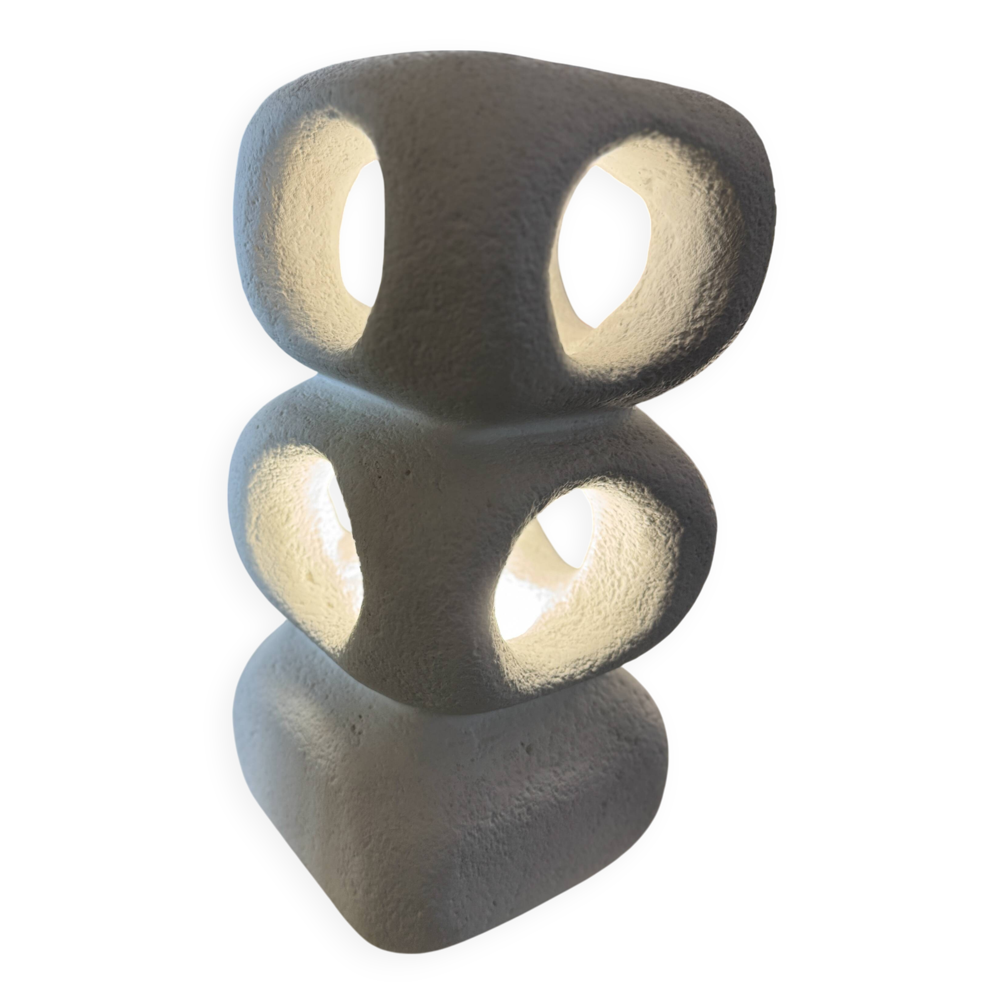 ALBERT TORMOS pebble lamp signed - Sandstone from the Gard - vintage - 60s / 70s