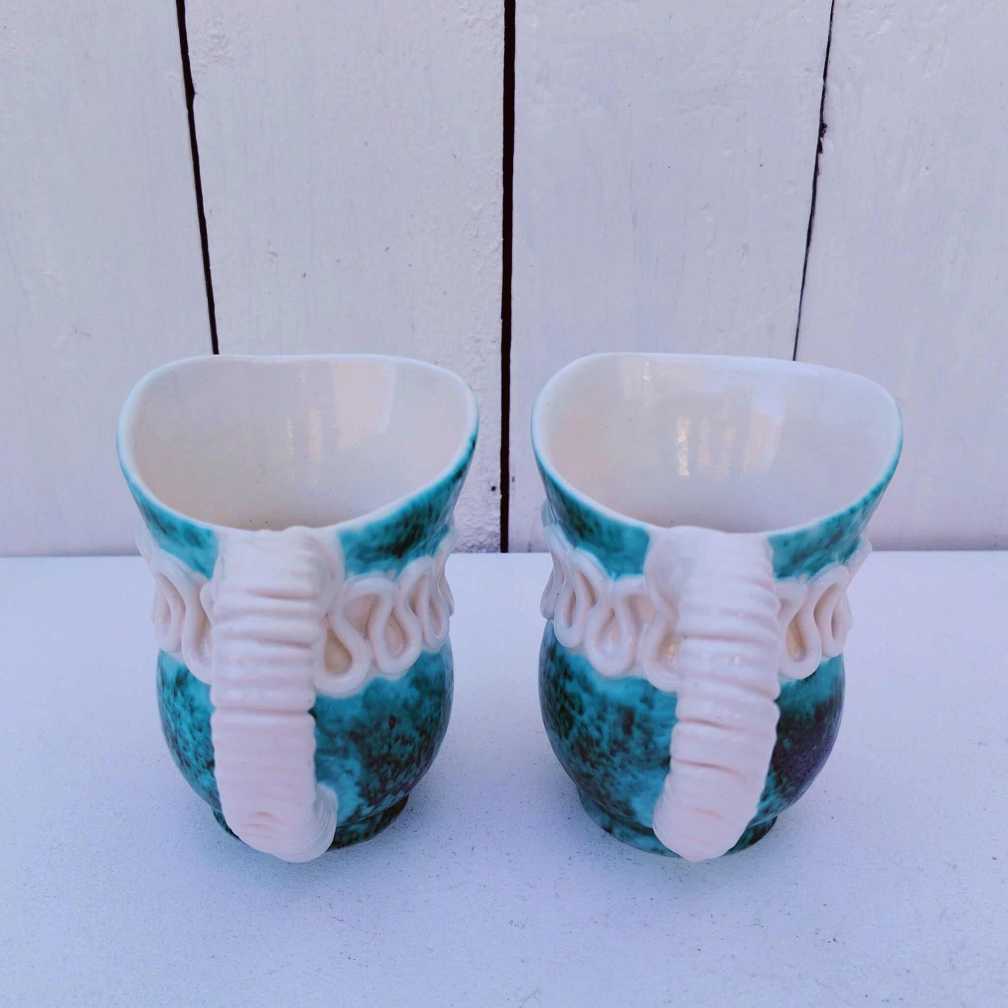 Pair of milk jugs/pitchers, Sainte Radegonde, G.Asch