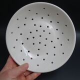 Digoin white earthenware strawberry drain plate - circa 1950 - Vintage