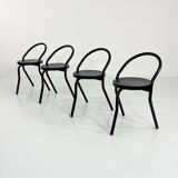 Set of 4 Postmodern Metal Chairs, 1980