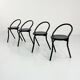 4 chaises en métal postmodernes, 1980