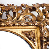 Miroir de bois doré florentin antique du 19ème siècle 67x80cm