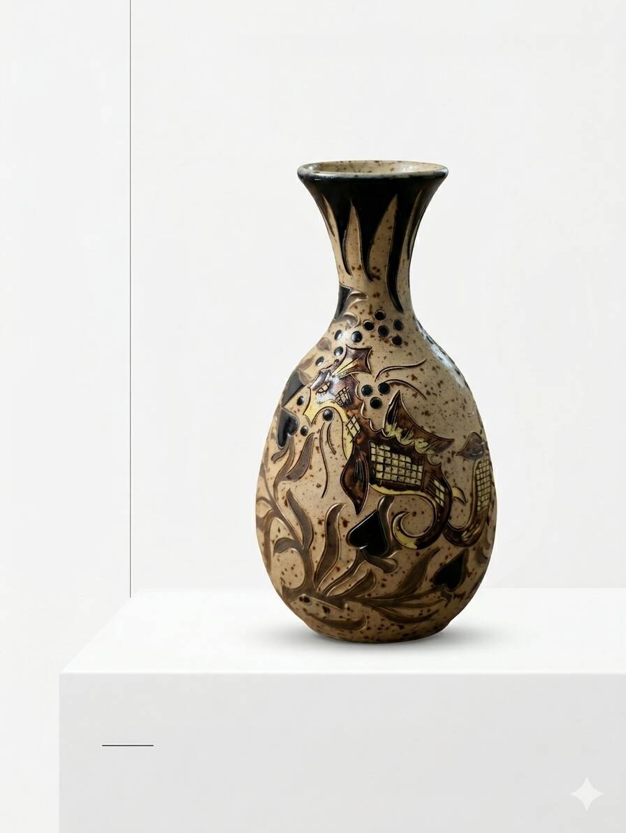 Stoneware vase Alsace - Dragon - Graessel Pottery Soufflenheim