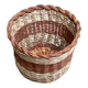 Round woven wicker basket in two colours