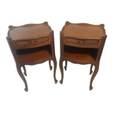 Set of 2 bedside tables in solid cherry wood