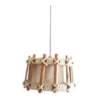 Suspension scandinave corde et tissu, vers 1970