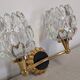 Set of 4 modernist double wall lights by Maison Arlus, France circa 1950.