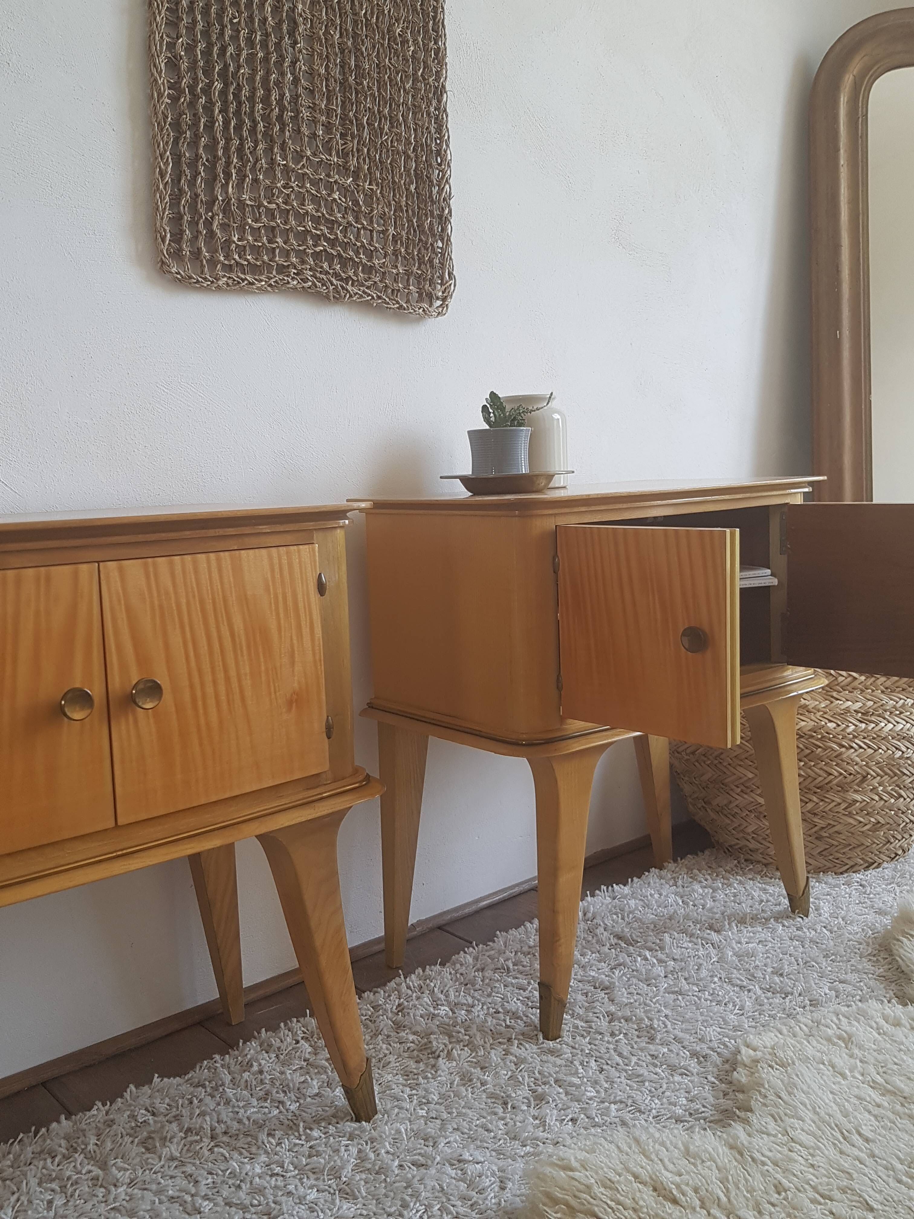 Pair of bedside tables-compass-circa 1960-Scandinavian spirit