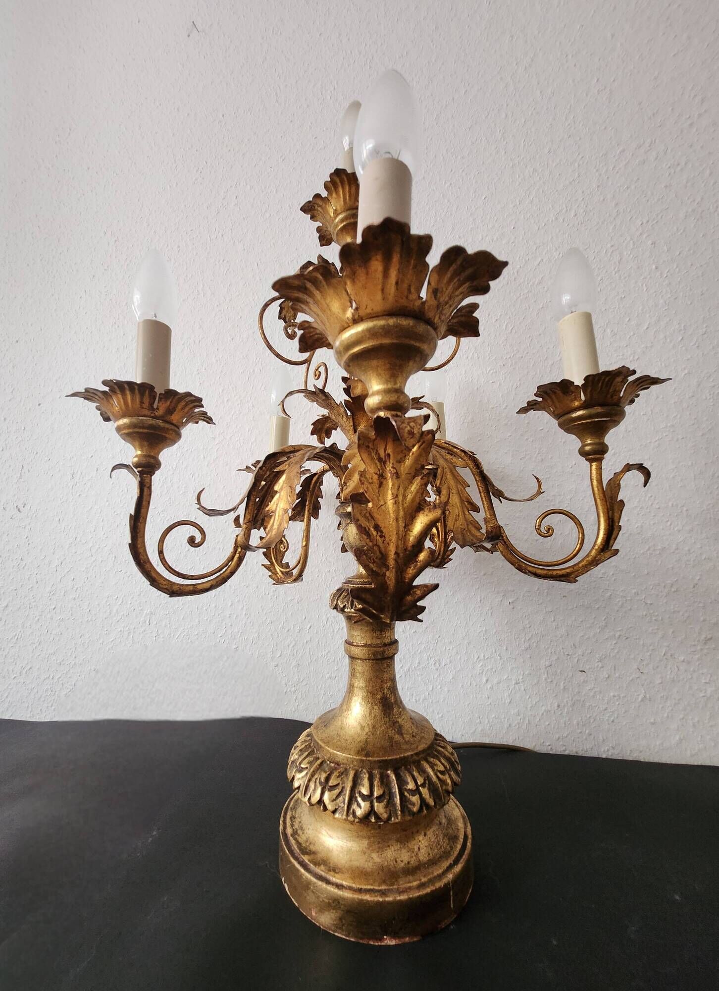 Antique gilded hand-forged hand-carved Florentine Louis XV, Italy