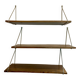 Modular wall shelves in exotic wood