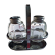 Glass and vintage metal salt and pepper shaker