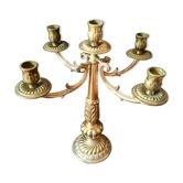 Ancien candélabre avec 5 bras en bronze ciselé